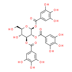 ChemSpider 2D Image | 1,2,3-Tris-O-(3,4,5-trihydroxybenzoyl)-beta-D-glucopyranose | C27H24O18