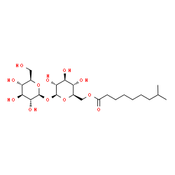 ChemSpider 2D Image | beta-D-Glucopyranosyl 6-O-(8-methylnonanoyl)-beta-D-glucopyranoside | C22H40O12