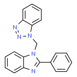 ChemSpider 2D Image | 1-[(2-Phenyl-1H-benzimidazol-1-yl)methyl]-1H-benzotriazole | C20H15N5