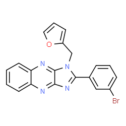 ChemSpider 2D Image | 2-(3-Bromophenyl)-1-(2-furylmethyl)-1H-imidazo[4,5-b]quinoxaline | C20H13BrN4O