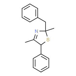 ChemSpider 2D Image | 2-Benzyl-2,4-dimethyl-5-phenyl-2,5-dihydro-1,3-thiazole | C18H19NS