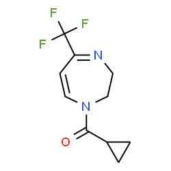 ChemSpider 2D Image | Cyclopropyl[5-(trifluoromethyl)-2,3-dihydro-1H-1,4-diazepin-1-yl]methanone | C10H11F3N2O