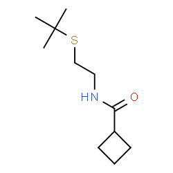 ChemSpider 2D Image | N-{2-[(2-Methyl-2-propanyl)sulfanyl]ethyl}cyclobutanecarboxamide | C11H21NOS