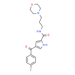 ChemSpider 2D Image | 4-(4-Fluorobenzoyl)-N-[3-(4-morpholinyl)propyl]-1H-pyrrole-2-carboxamide | C19H22FN3O3