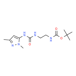ChemSpider 2D Image | 2-Methyl-2-propanyl (2-{[(1,3-dimethyl-1H-pyrazol-5-yl)carbamoyl]amino}ethyl)carbamate | C13H23N5O3