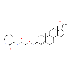 ChemSpider 2D Image | N-(2-Oxo-3-azepanyl)-2-{[(20-oxopregn-4-en-3-ylidene)amino]oxy}acetamide | C29H43N3O4