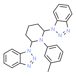ChemSpider 2D Image | 1,1'-[1-(3-Methylphenyl)-2,6-piperidinediyl]bis(1H-benzotriazole) | C24H23N7