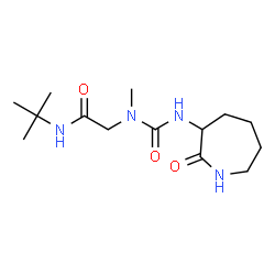 ChemSpider 2D Image | N~2~-Methyl-N-(2-methyl-2-propanyl)-N~2~-[(2-oxo-3-azepanyl)carbamoyl]glycinamide | C14H26N4O3