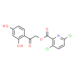 ChemSpider 2D Image | 2-(2,4-Dihydroxyphenyl)-2-oxoethyl 3,6-dichloro-2-pyridinecarboxylate | C14H9Cl2NO5
