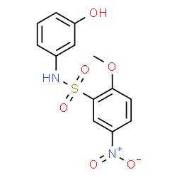 ChemSpider 2D Image | N-(3-Hydroxyphenyl)-2-methoxy-5-nitrobenzenesulfonamide | C13H12N2O6S