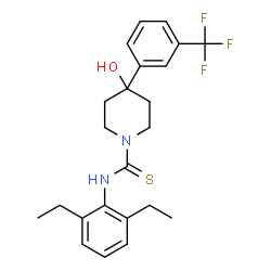 ChemSpider 2D Image | N-(2,6-Diethylphenyl)-4-hydroxy-4-[3-(trifluoromethyl)phenyl]-1-piperidinecarbothioamide | C23H27F3N2OS
