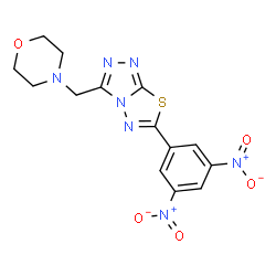 ChemSpider 2D Image | 6-(3,5-Dinitrophenyl)-3-(4-morpholinylmethyl)[1,2,4]triazolo[3,4-b][1,3,4]thiadiazole | C14H13N7O5S