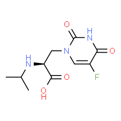 ChemSpider 2D Image | 3-(5-Fluoro-2,4-dioxo-3,4-dihydro-1(2H)-pyrimidinyl)-N-isopropyl-L-alanine | C10H14FN3O4