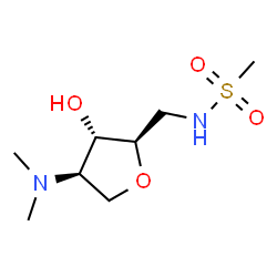 ChemSpider 2D Image | 1,4-Anhydro-2,5-dideoxy-2-(dimethylamino)-5-[(methylsulfonyl)amino]-D-arabinitol | C8H18N2O4S