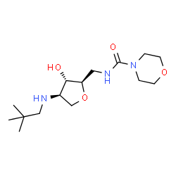 ChemSpider 2D Image | 1,4-Anhydro-2,5-dideoxy-2-[(2,2-dimethylpropyl)amino]-5-[(4-morpholinylcarbonyl)amino]-D-arabinitol | C15H29N3O4