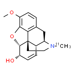 ChemSpider 2D Image | N-[11C-Methyl]-codeine | C1711CH21NO3