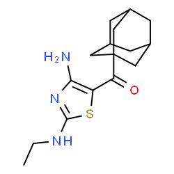 ChemSpider 2D Image | Adamantan-1-yl[4-amino-2-(ethylamino)-1,3-thiazol-5-yl]methanone | C16H23N3OS