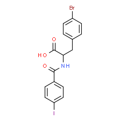 ChemSpider 2D Image | 4-Bromo-N-(4-iodobenzoyl)phenylalanine | C16H13BrINO3