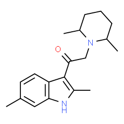 ChemSpider 2D Image | 1-(2,6-Dimethyl-1H-indol-3-yl)-2-(2,6-dimethyl-1-piperidinyl)ethanone | C19H26N2O