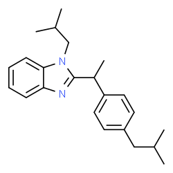 ChemSpider 2D Image | 1-Isobutyl-2-[1-(4-isobutylphenyl)ethyl]-1H-benzimidazole | C23H30N2