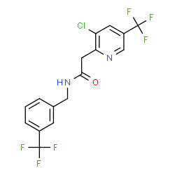 ChemSpider 2D Image | 2-[3-Chloro-5-(trifluoromethyl)-2-pyridinyl]-N-[3-(trifluoromethyl)benzyl]acetamide | C16H11ClF6N2O