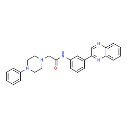 ChemSpider 2D Image | 2-(4-Phenyl-1-piperazinyl)-N-[3-(2-quinoxalinyl)phenyl]acetamide | C26H25N5O