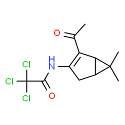 ChemSpider 2D Image | N-(2-Acetyl-6,6-dimethylbicyclo[3.1.0]hex-2-en-3-yl)-2,2,2-trichloroacetamide | C12H14Cl3NO2