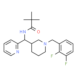 ChemSpider 2D Image | N-{[1-(2,3-Difluorobenzyl)-3-piperidinyl](2-pyridinyl)methyl}-2,2-dimethylpropanamide | C23H29F2N3O