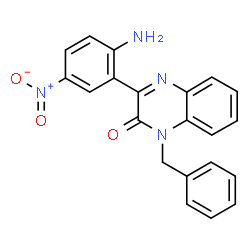ChemSpider 2D Image | 3-(2-Amino-5-nitrophenyl)-1-benzyl-2(1H)-quinoxalinone | C21H16N4O3