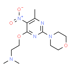 ChemSpider 2D Image | Dimethyl-[2-(6-methyl-2-morpholin-4-yl-5-nitro-pyrimidin-4-yloxy)-ethyl]-amine | C13H21N5O4