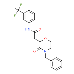 ChemSpider 2D Image | 2-(4-Benzyl-3-oxo-2-morpholinyl)-N-[3-(trifluoromethyl)phenyl]acetamide | C20H19F3N2O3