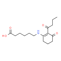 ChemSpider 2D Image | 6-[(2-Butyryl-3-oxo-1-cyclohexen-1-yl)amino]hexanoic acid | C16H25NO4