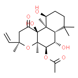 ChemSpider 2D Image | (3R,4aR,5R,6S,6aS,10S,10aR,10bS)-6,10,10b-Trihydroxy-3,4a,7,7,10a-pentamethyl-1-oxo-3-vinyldodecahydro-1H-benzo[f]chromen-5-yl acetate | C22H34O7