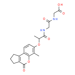 ChemSpider 2D Image | N-{2-[(6-Methyl-4-oxo-1,2,3,4-tetrahydrocyclopenta[c]chromen-7-yl)oxy]propanoyl}glycylglycine | C20H22N2O7