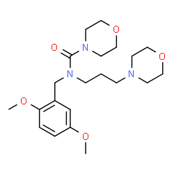 ChemSpider 2D Image | N-(2,5-Dimethoxybenzyl)-N-[3-(4-morpholinyl)propyl]-4-morpholinecarboxamide | C21H33N3O5