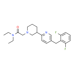 ChemSpider 2D Image | 2-{3-[5-(2,6-Difluorobenzyl)-2-pyridinyl]-1-piperidinyl}-N,N-diethylacetamide | C23H29F2N3O