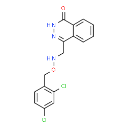 ChemSpider 2D Image | 4-({[(2,4-Dichlorobenzyl)oxy]amino}methyl)-1(2H)-phthalazinone | C16H13Cl2N3O2
