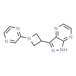 ChemSpider 2D Image | 3-[1-(2-Pyrazinyl)-3-azetidinyl]-1H-pyrazolo[3,4-b]pyrazine | C12H11N7