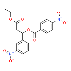 ChemSpider 2D Image | 3-Ethoxy-1-(3-nitrophenyl)-3-oxopropyl 4-nitrobenzoate | C18H16N2O8
