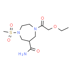 ChemSpider 2D Image | 1-(Ethoxyacetyl)-4-(methylsulfonyl)-1,4-diazepane-6-carboxamide | C11H21N3O5S