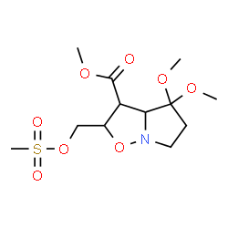 ChemSpider 2D Image | Methyl 4,4-dimethoxy-2-{[(methylsulfonyl)oxy]methyl}hexahydropyrrolo[1,2-b][1,2]oxazole-3-carboxylate | C12H21NO8S