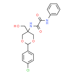 ChemSpider 2D Image | N-[2-(4-Chlorophenyl)-5-(hydroxymethyl)-1,3-dioxan-5-yl]-N'-phenylethanediamide | C19H19ClN2O5