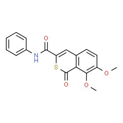 ChemSpider 2D Image | 7,8-Dimethoxy-1-oxo-N-phenyl-1H-isothiochromene-3-carboxamide | C18H15NO4S