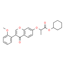 ChemSpider 2D Image | Cyclohexyl 2-{[3-(2-methoxyphenyl)-4-oxo-4H-chromen-7-yl]oxy}propanoate | C25H26O6