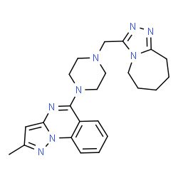 ChemSpider 2D Image | 2-Methyl-5-[4-(6,7,8,9-tetrahydro-5H-[1,2,4]triazolo[4,3-a]azepin-3-ylmethyl)-1-piperazinyl]pyrazolo[1,5-a]quinazoline | C23H28N8