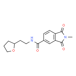ChemSpider 2D Image | 2-Methyl-1,3-dioxo-N-[2-(tetrahydro-2-furanyl)ethyl]-5-isoindolinecarboxamide | C16H18N2O4