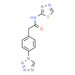 ChemSpider 2D Image | 2-[4-(1H-Tetrazol-1-yl)phenyl]-N-(1,3,4-thiadiazol-2-yl)acetamide | C11H9N7OS