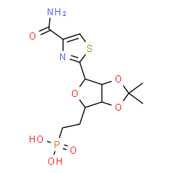 ChemSpider 2D Image | 3,6-Anhydro-6-(4-carbamoyl-1,3-thiazol-2-yl)-1,2-dideoxy-4,5-O-isopropylidene-1-phosphonohexitol | C13H19N2O7PS