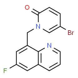 ChemSpider 2D Image | 5-Bromo-1-[(6-fluoro-8-quinolinyl)methyl]-2(1H)-pyridinone | C15H10BrFN2O