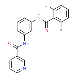ChemSpider 2D Image | N-{3-[(2-Chloro-6-fluorobenzoyl)amino]phenyl}nicotinamide | C19H13ClFN3O2